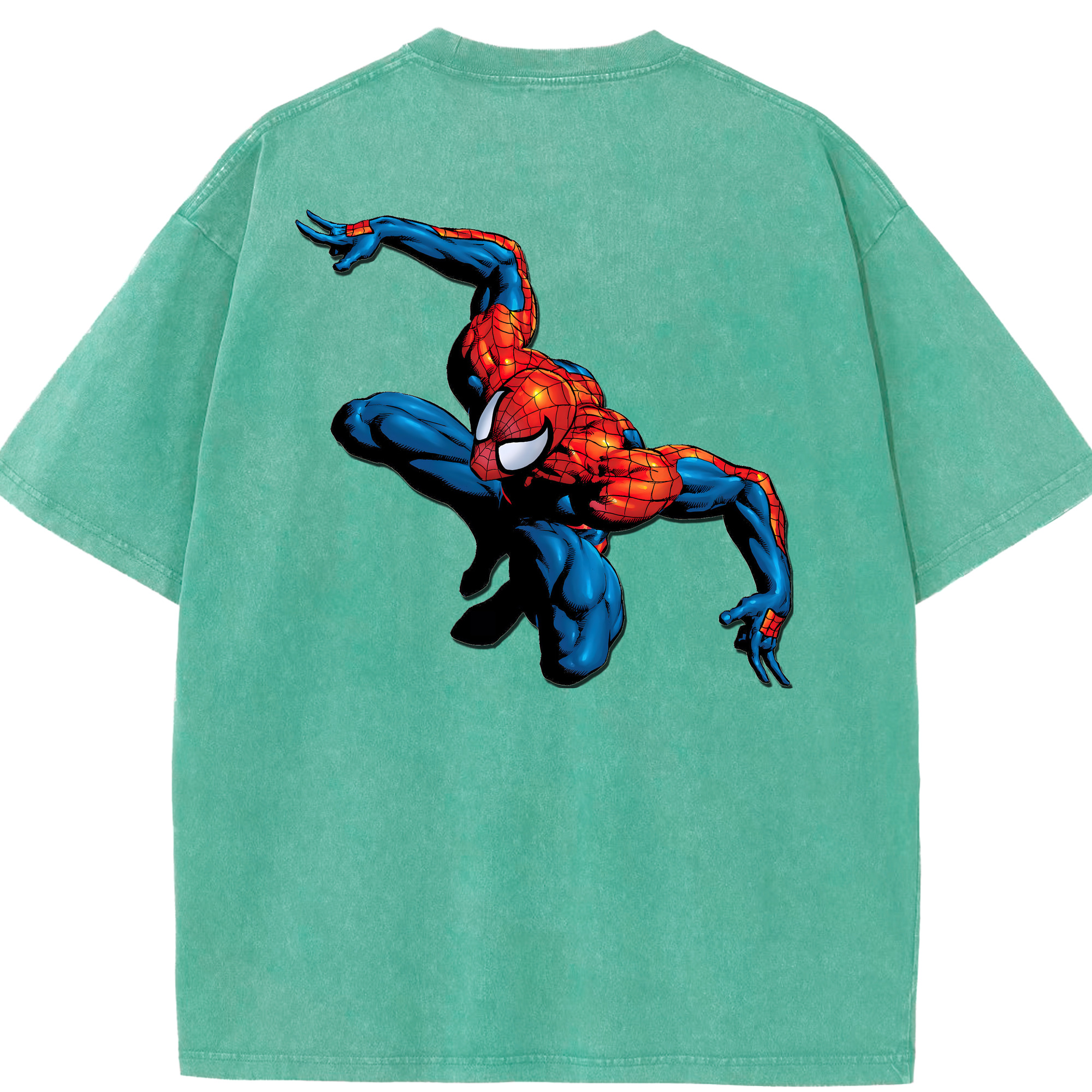 （画像用） Spider Man スパイダーマン 綿100% ヴィンテージ風 半袖Tシャツ（背面プリント）